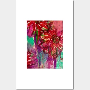 Red Flowers Close Up Posters and Art